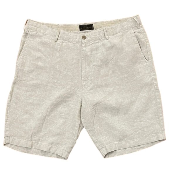 Jos A Bank Reserve Beige Linen Shorts Mens Size 40 Coastal Vacation Summer - Picture 1 of 11